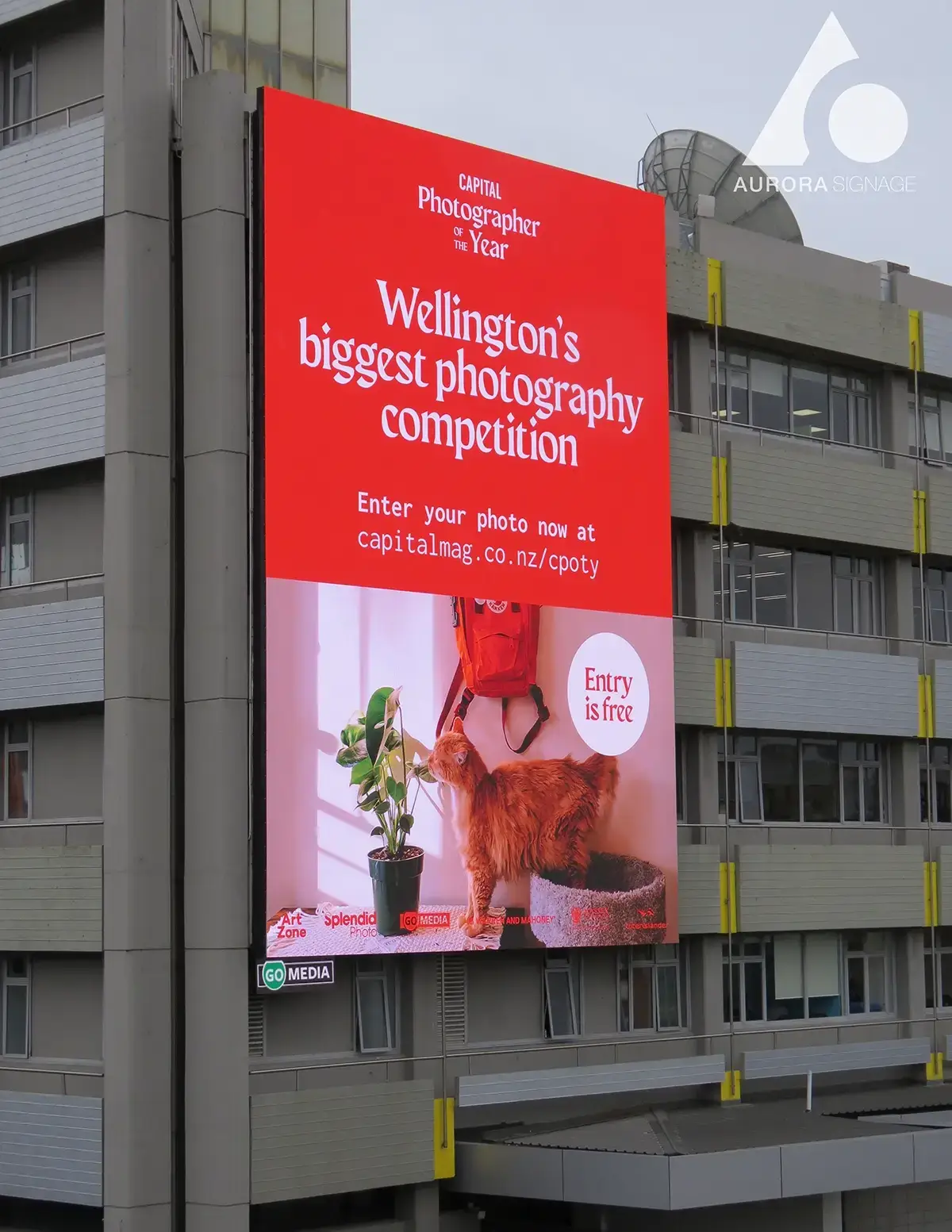 Aurora LED billboard at a retail forecourt site