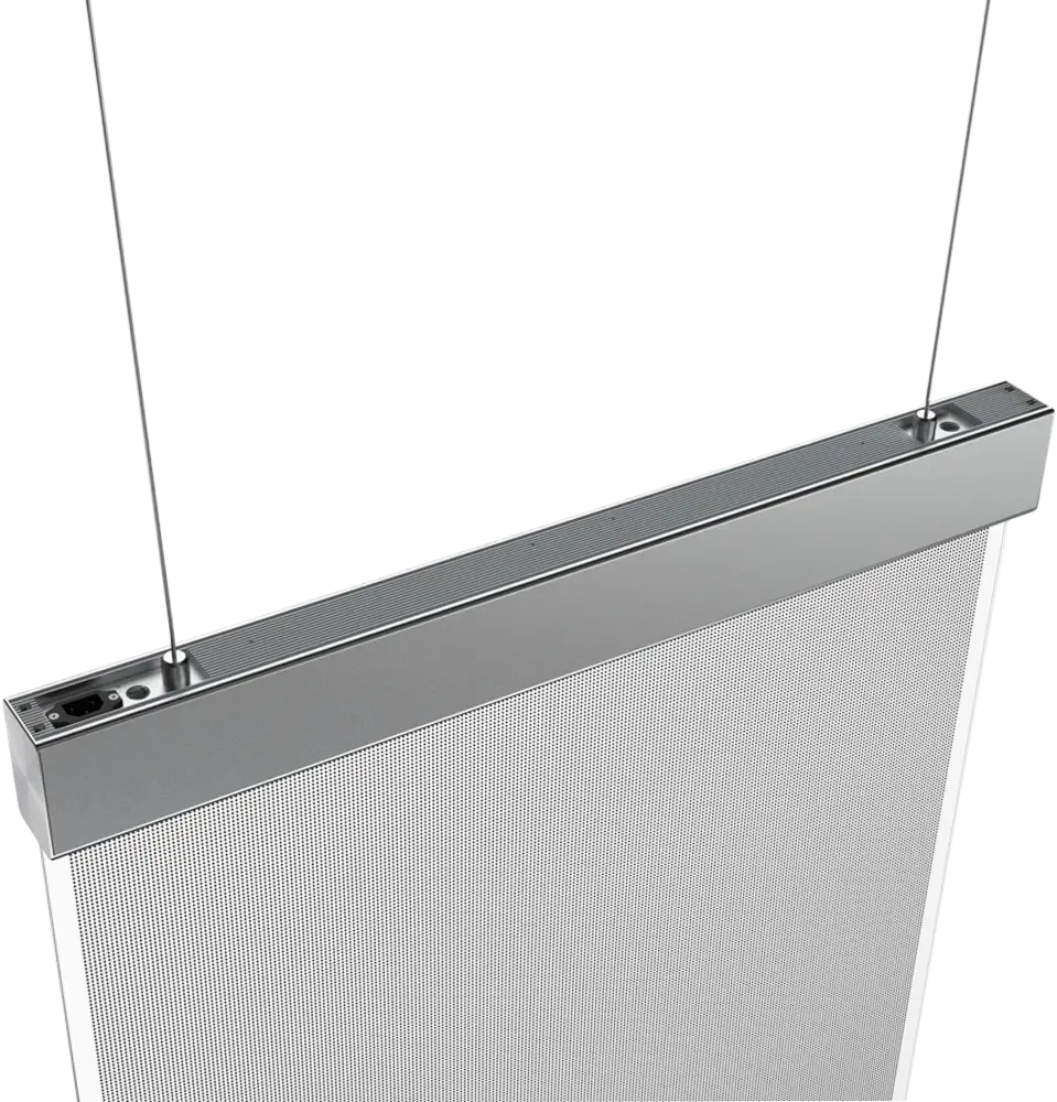 POSTAR-34-TRP-L transparent LED postar — angled (thumbnail)