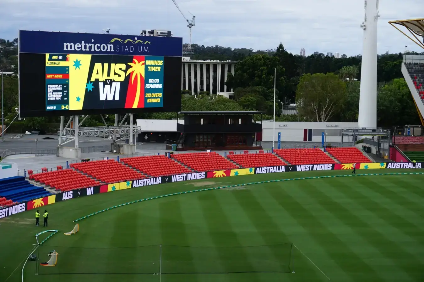 Large-format LED display at sporting stadium
