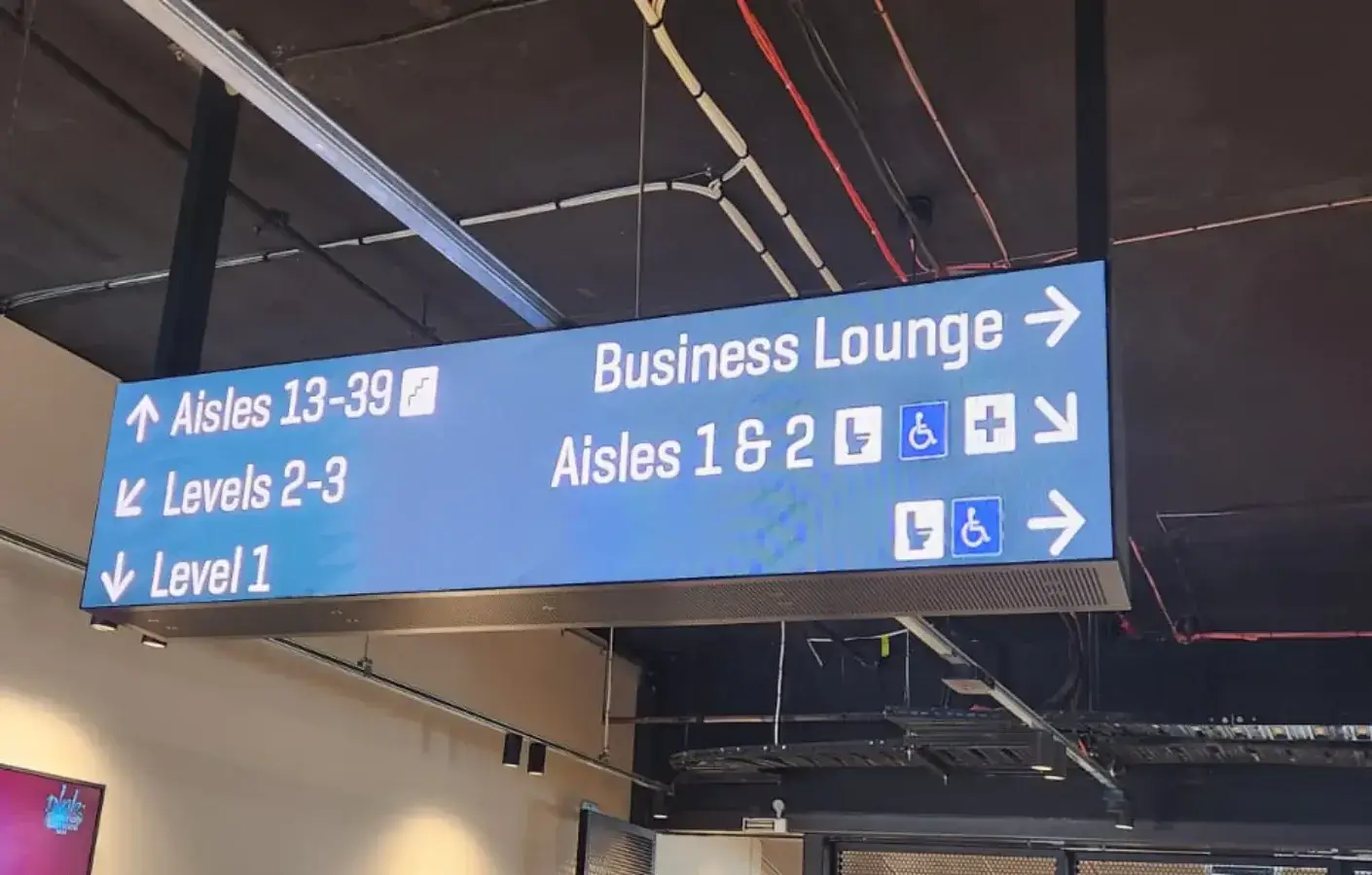 Aurora LED wayfinding and directional signage installation