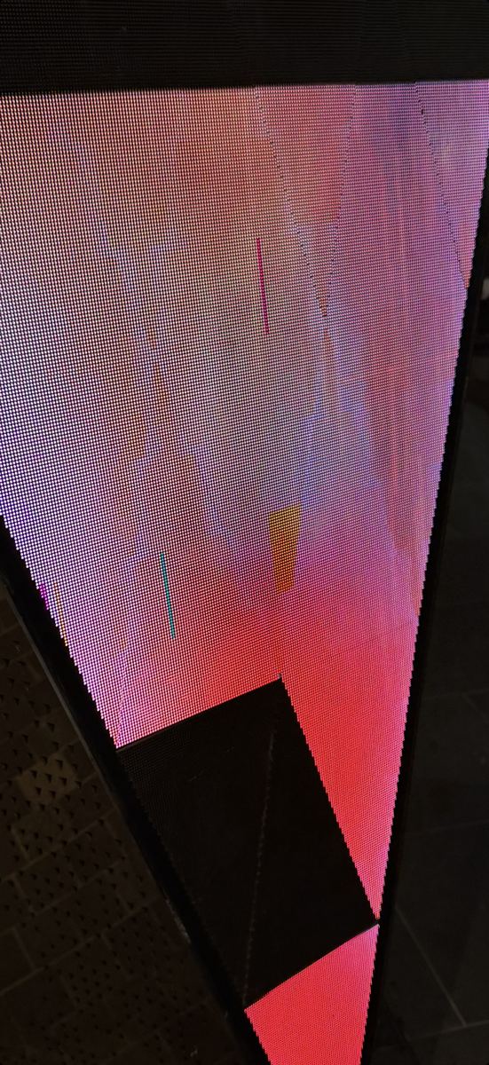 Driver IC faults — magenta and cyan fault lines on live LED panel