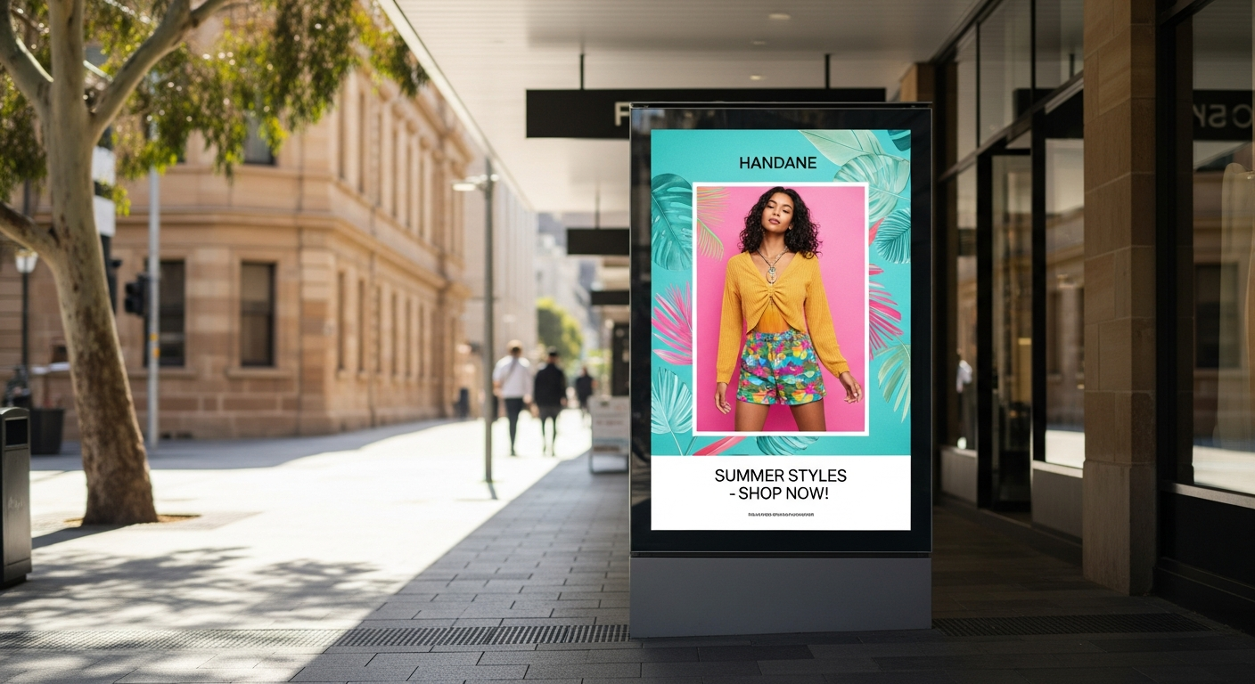 Outdoor intelligent LED poster network — CBD street furniture deployment