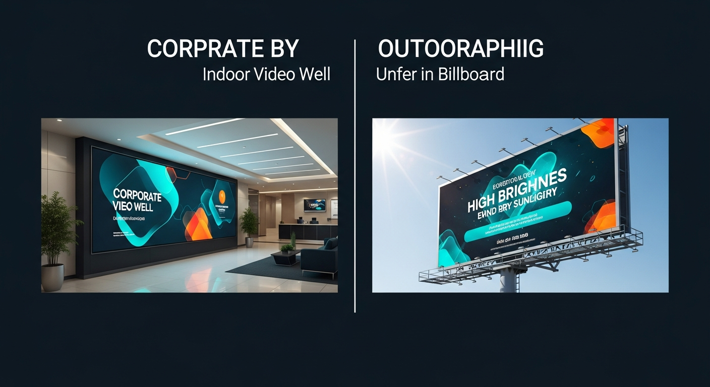 Indoor vs outdoor LED: the eight specs that actually change between them