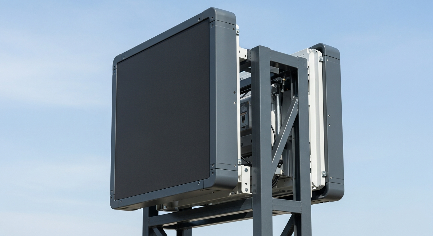 IP65-rated outdoor LED display cabinet with sealed weatherproof housing