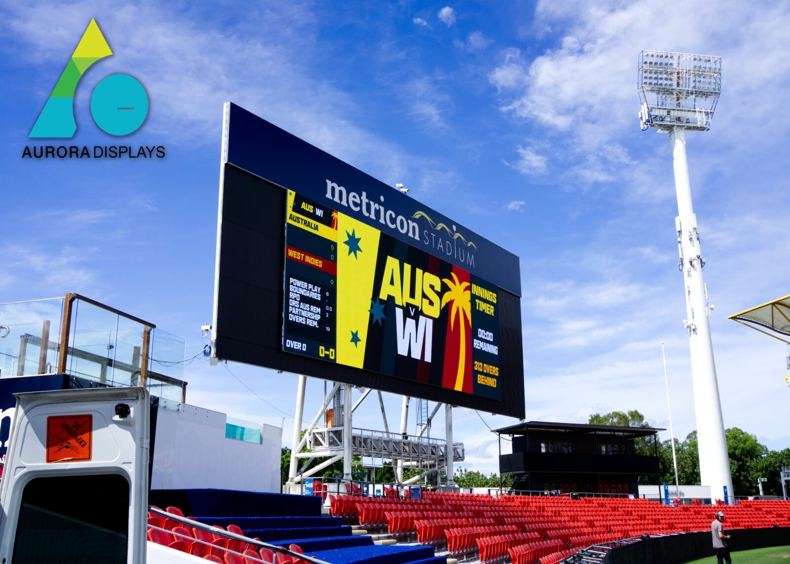 Metricon Stadium — Aurora LED scoreboard installation