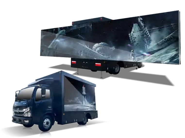 Aurora LED stage truck with large fold-out screen