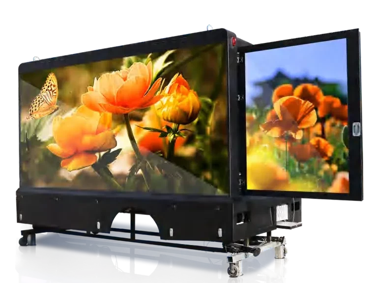 Aurora LED truck body with dual side screens, no chassis